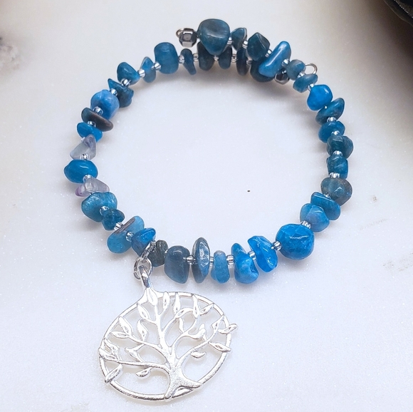 Terra Moda - Tree of Life Chunky Gemstone Bangles - Picture 5 of 14